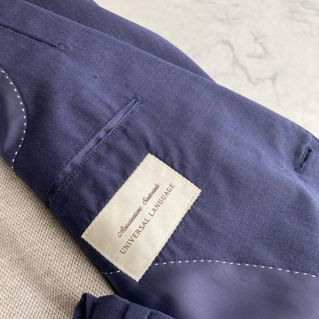 2XL相当◎【極美品】ユニバーサルランゲージ×伊REDA ネイビースーツ