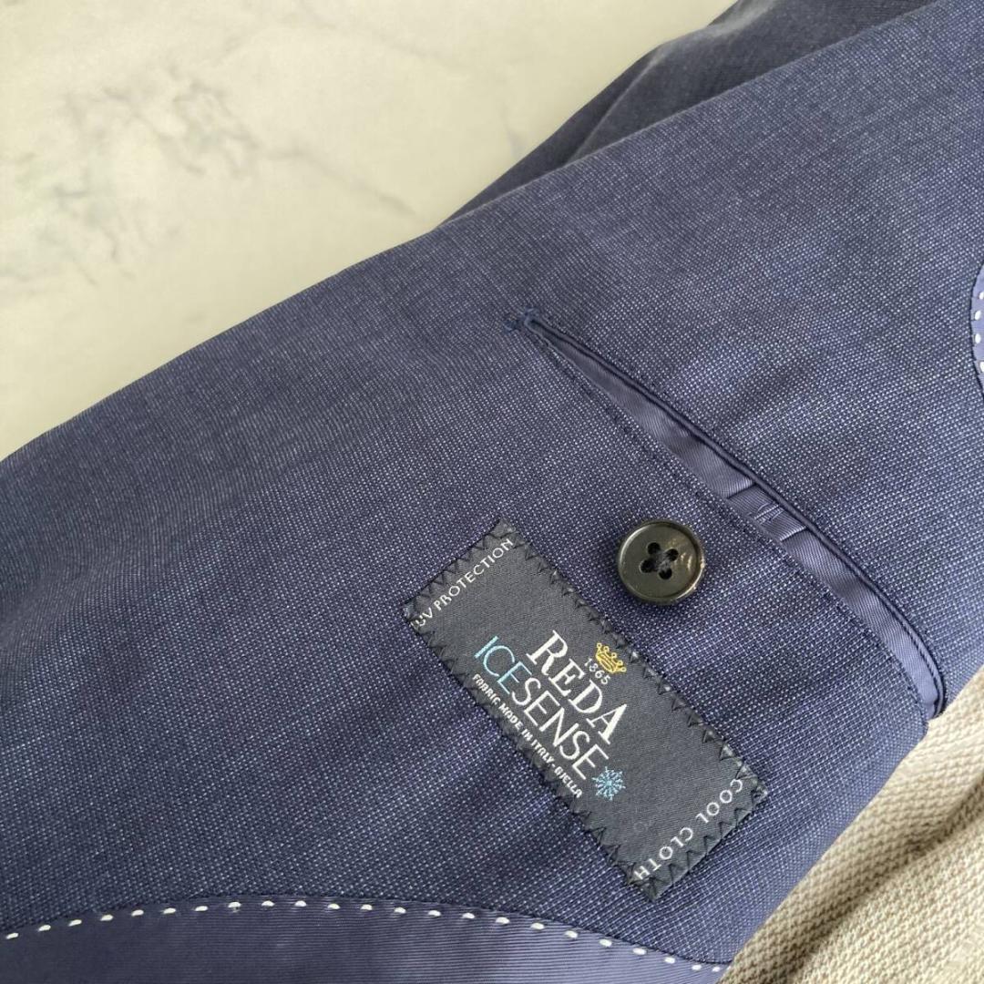 2XL相当◎【極美品】ユニバーサルランゲージ×伊REDA ネイビースーツ