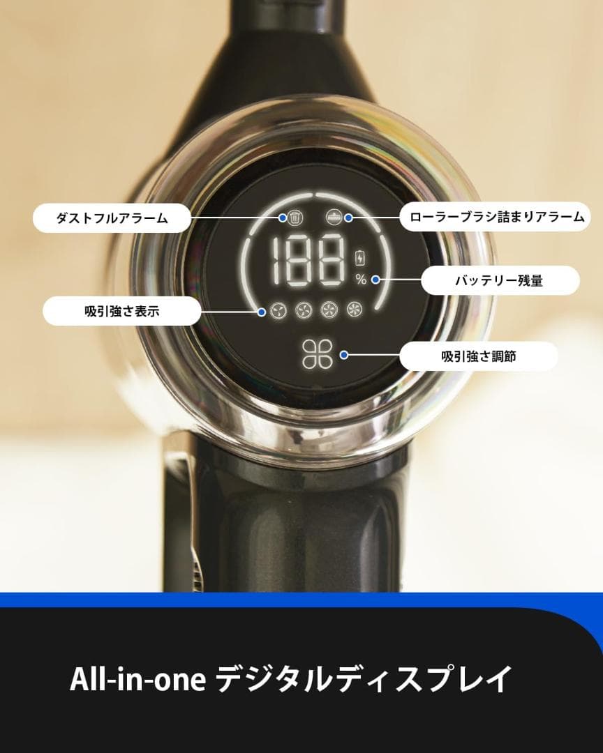 掃除機 コードレス 強力吸引 33000Pa サイクロン式 スティック ハンディ