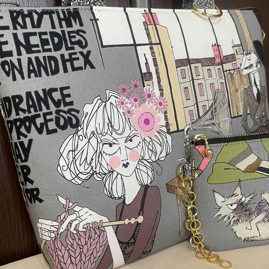 ♡hexグレーで2個♡ハンドメイド　アレキサンダーヘンリー