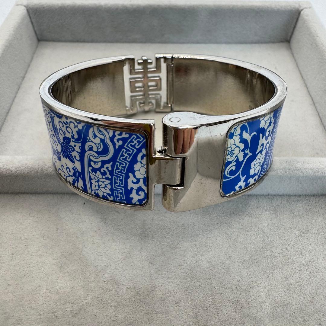 【人気】SHANGHAI TANG ブレスレット　バングル　シルバー　ブルー
