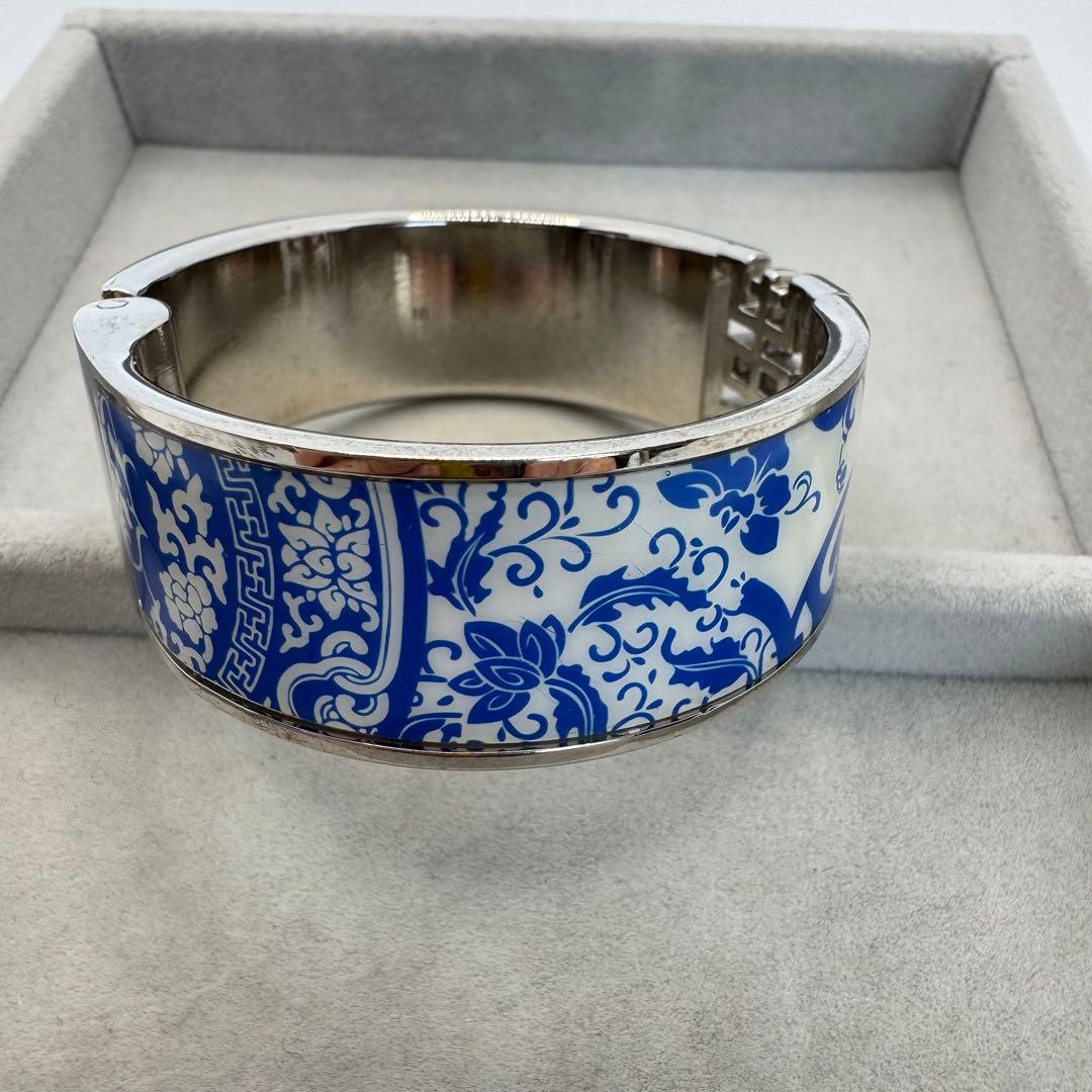 【人気】SHANGHAI TANG ブレスレット　バングル　シルバー　ブルー