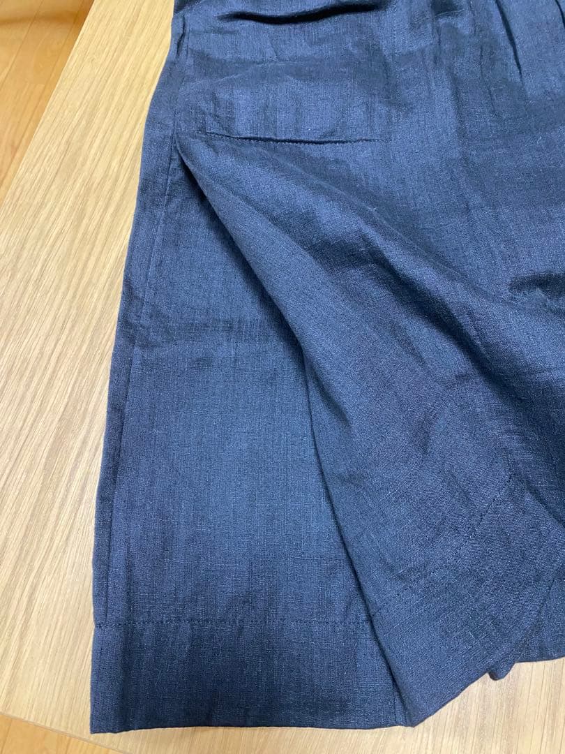 ミナペルホネン　ブラックリネンワンピース