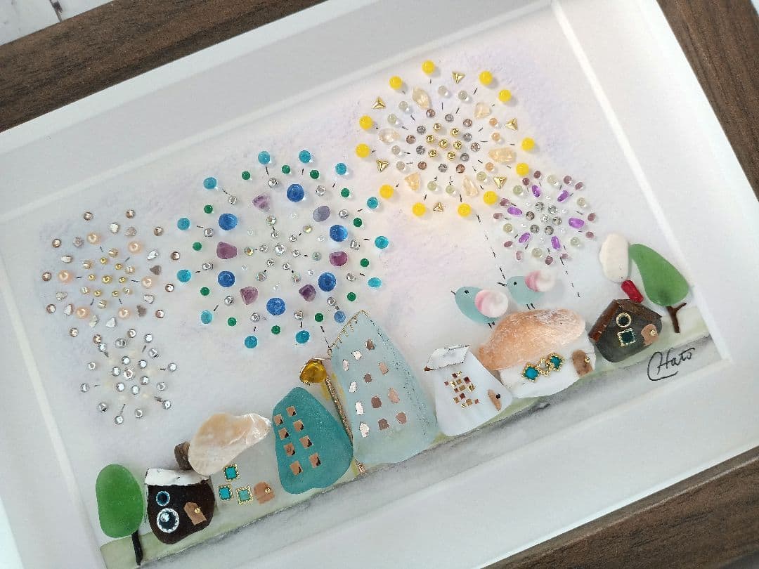 シーグラスアート　３点　うさうさ様ご確認用