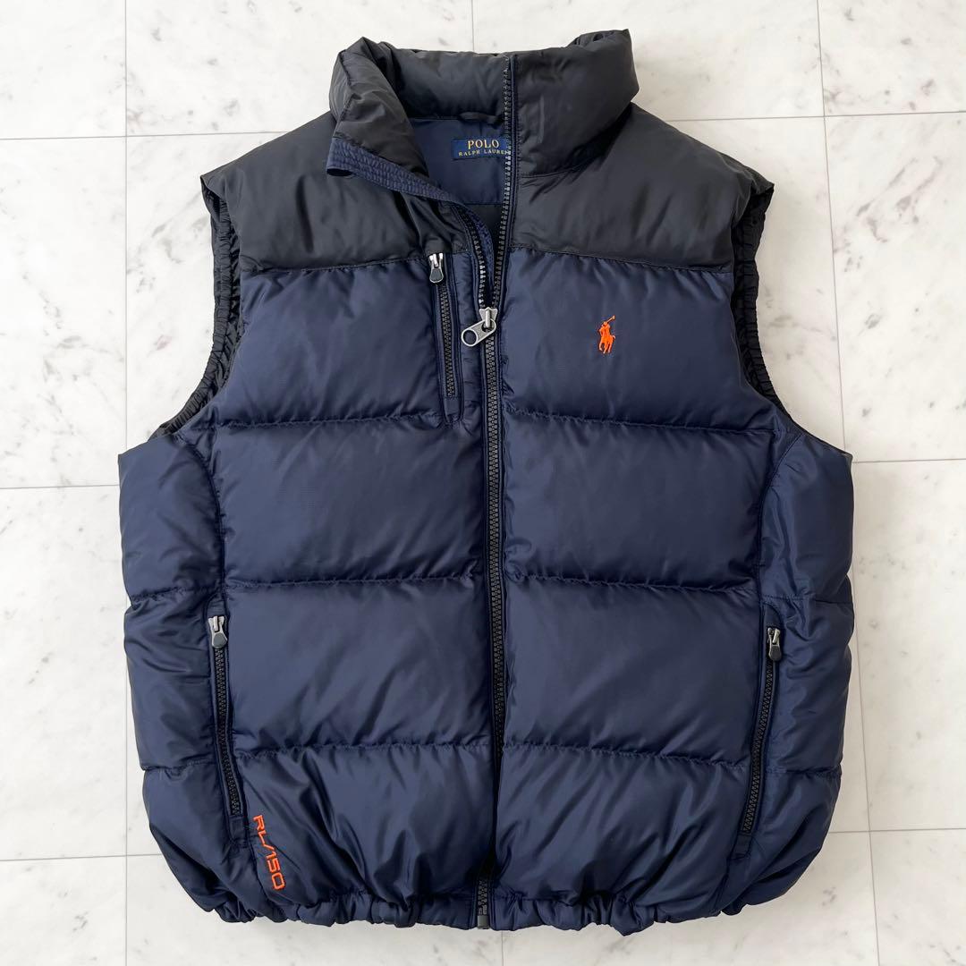 美品♪ポロラルフローレン　L ダウンベスト　RL/150 ネイビー×ブラック