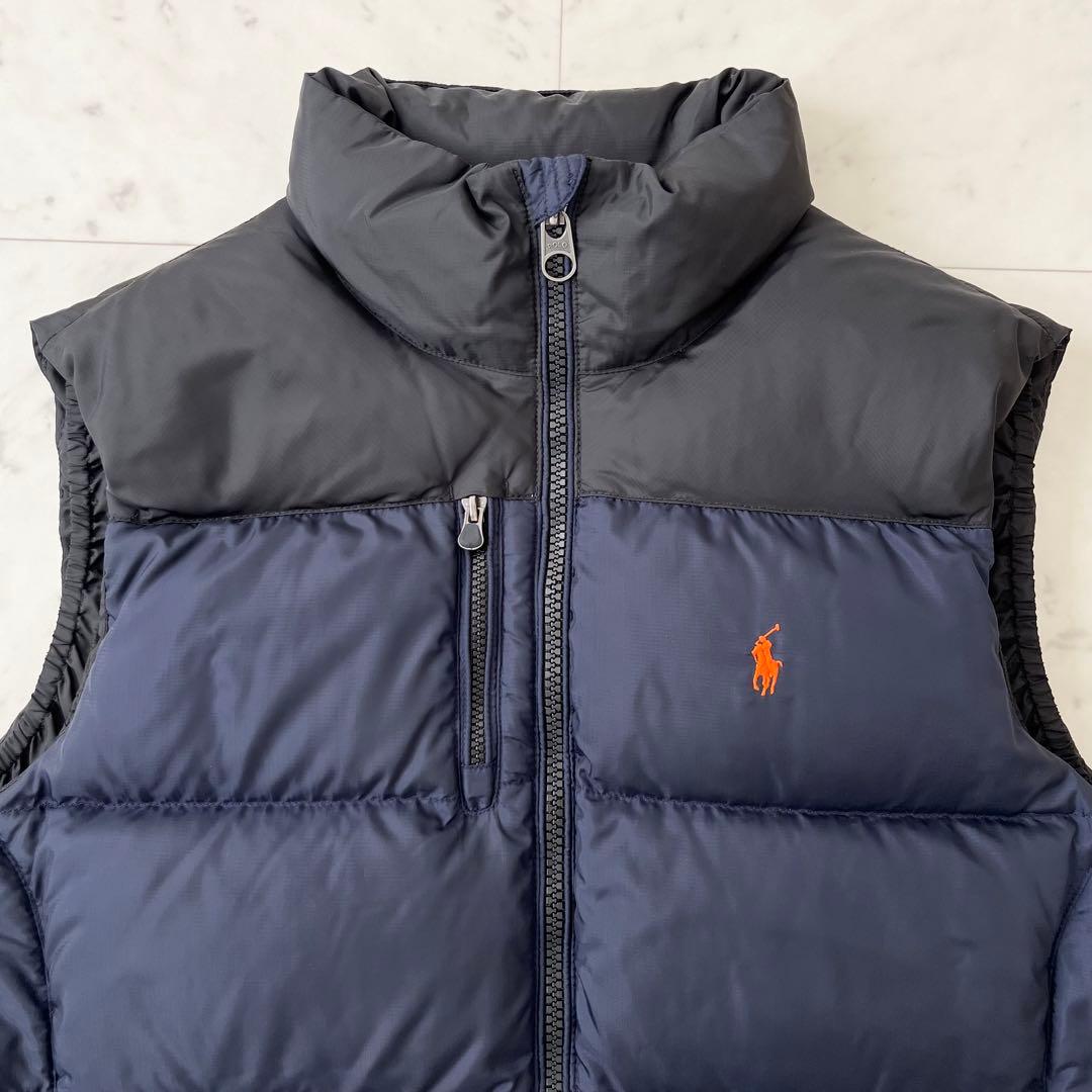 美品♪ポロラルフローレン　L ダウンベスト　RL/150 ネイビー×ブラック
