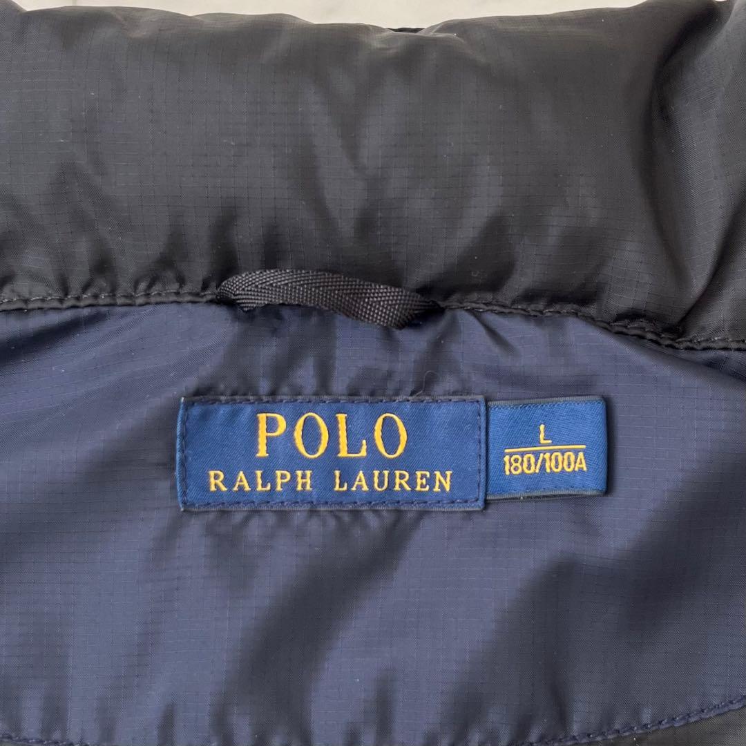 美品♪ポロラルフローレン　L ダウンベスト　RL/150 ネイビー×ブラック