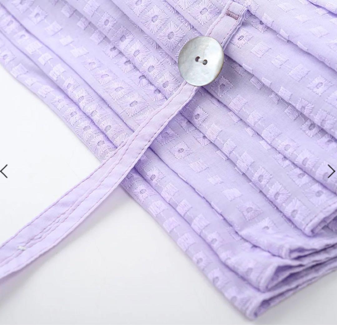 ボンボンストア　日傘　スクエアエンブロイダリー日傘（ラベンダー）