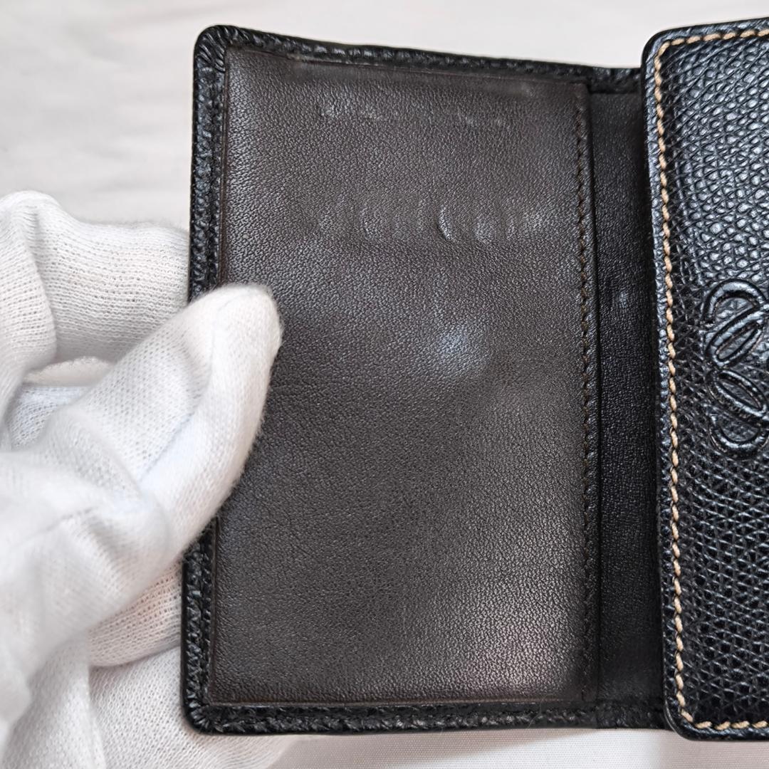 【超美品】ロエベ キーケース ケース アナグラム ロゴ レザー 黒 茶