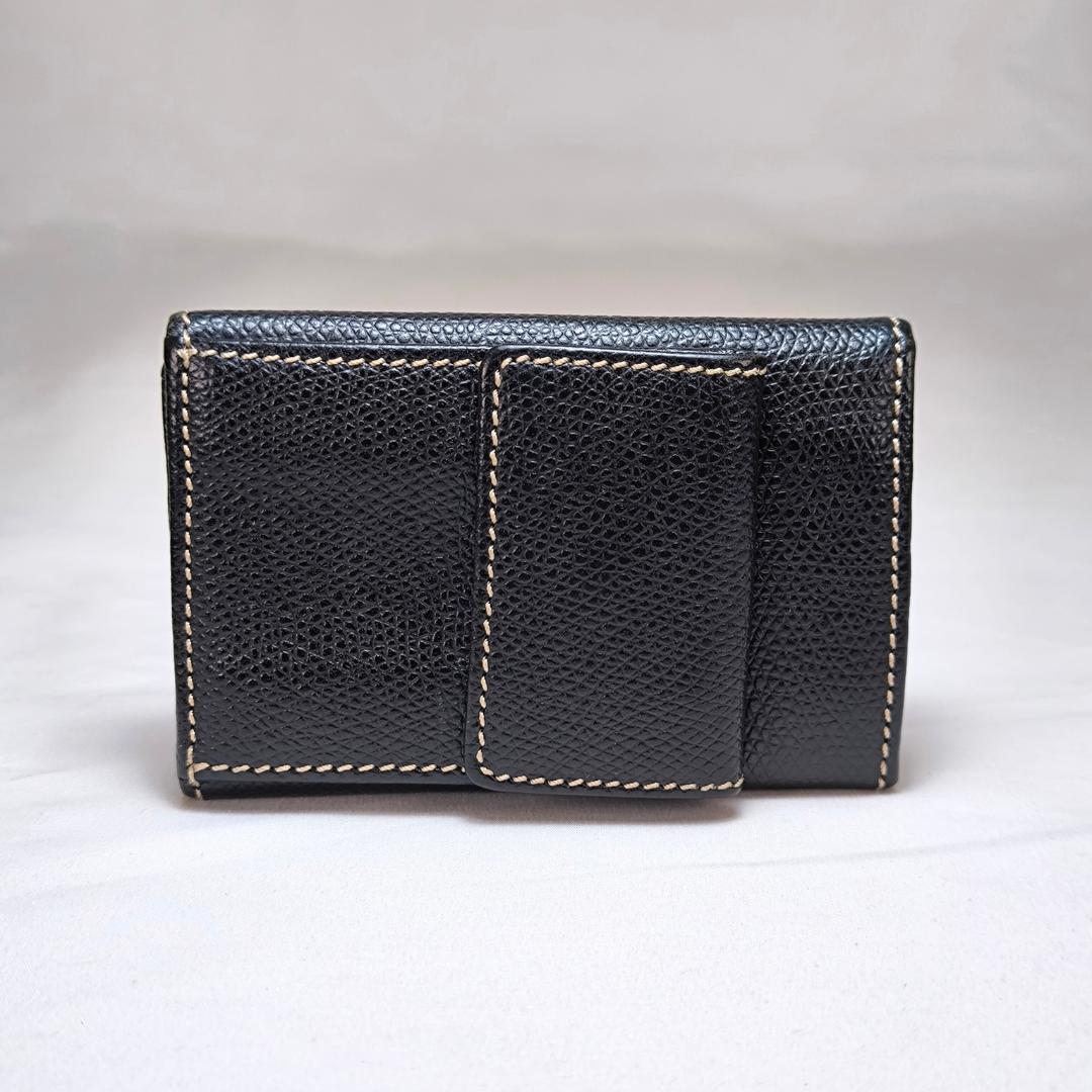 【超美品】ロエベ キーケース ケース アナグラム ロゴ レザー 黒 茶