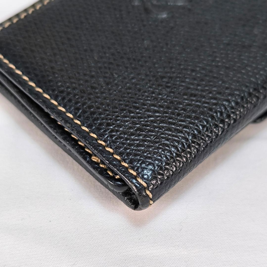 【超美品】ロエベ キーケース ケース アナグラム ロゴ レザー 黒 茶