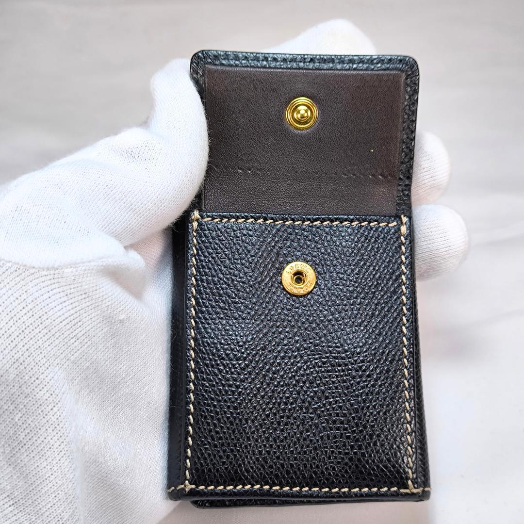 【超美品】ロエベ キーケース ケース アナグラム ロゴ レザー 黒 茶