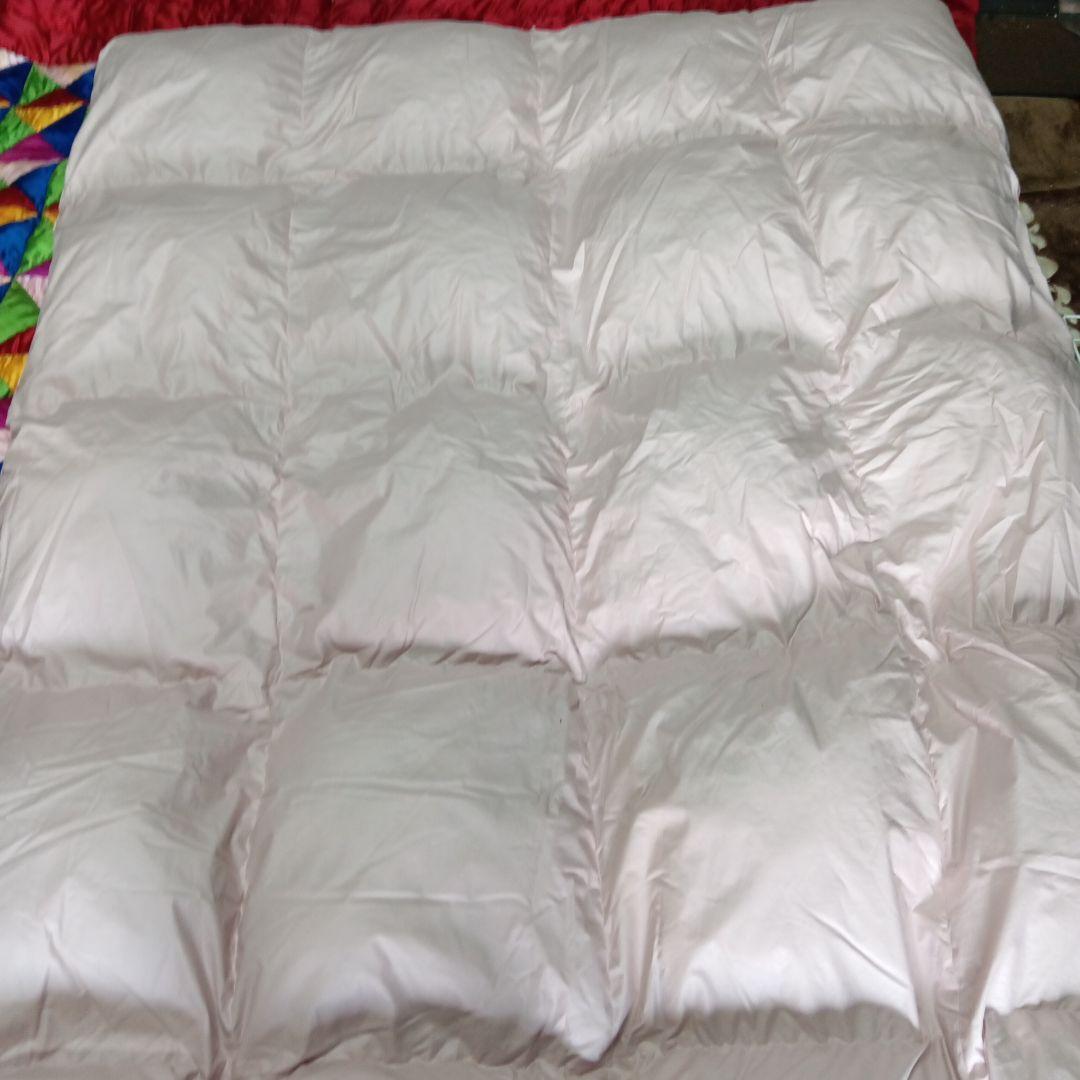 羽毛掛け布団　花柄ダウン90%中羽毛1.4㌔ 160x220cm　(美品)
