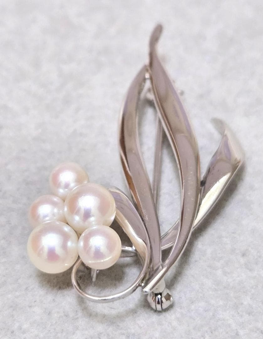 MIKIMOTOミキモト SV あこや真珠ブローチ パール 本真珠　42034