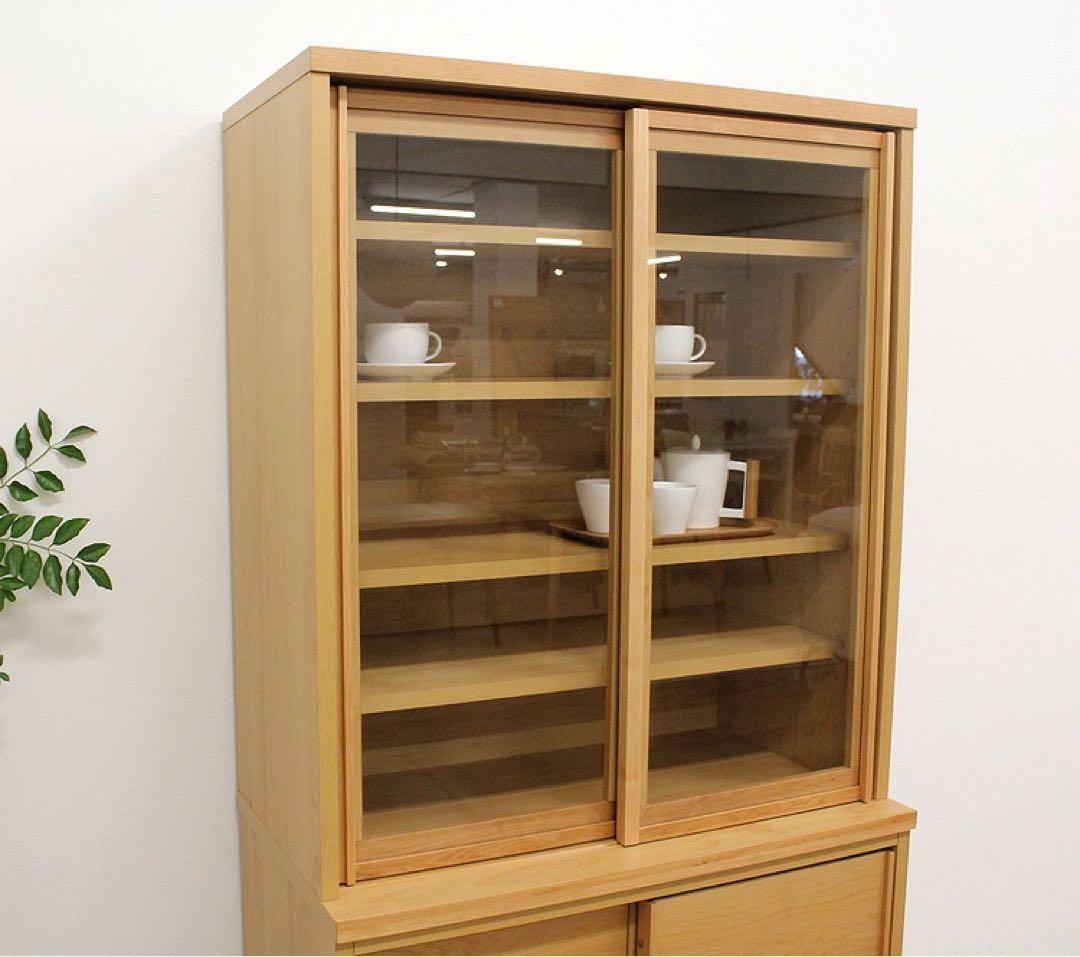 アウトレット★食器棚 カップボード 北欧風 フリーボード キャビネット 幅80