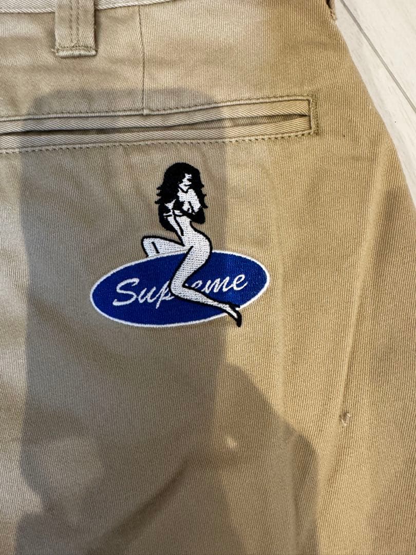 Supreme/Chino Pant/ピンナップ ガール ロゴ /ベージュ
