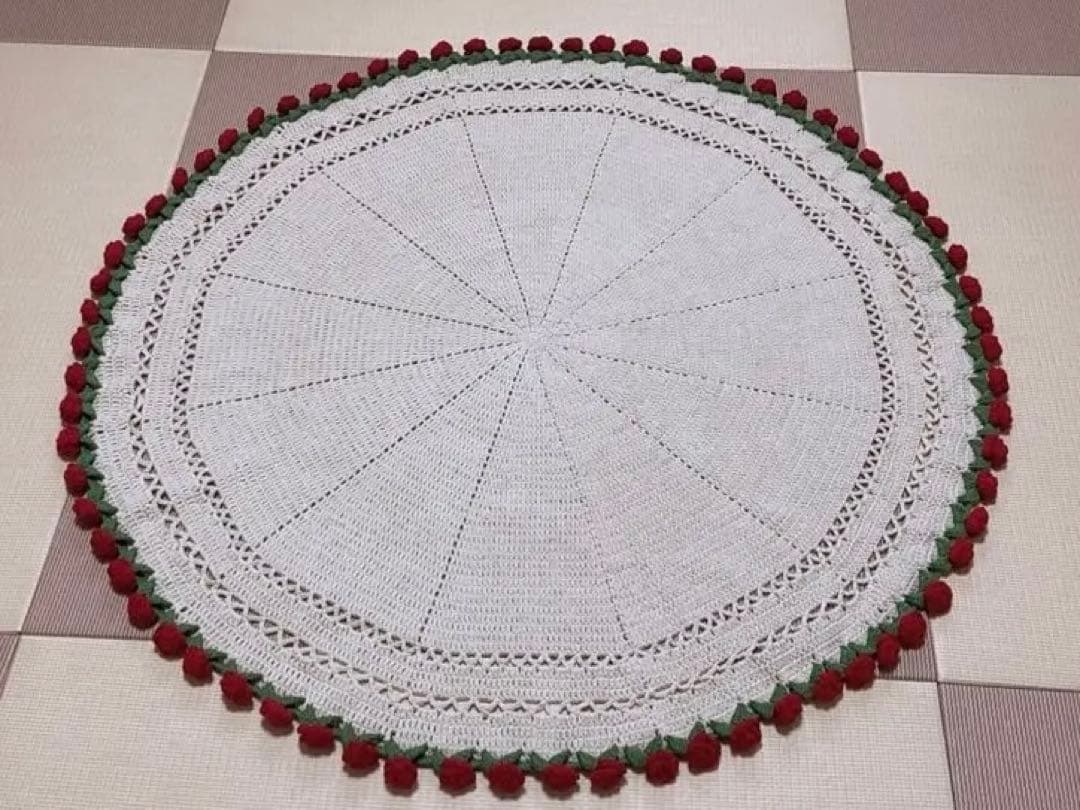 バラの花束ブランケット，直径1.03メートル71本の大きなバラ。ストールとしても