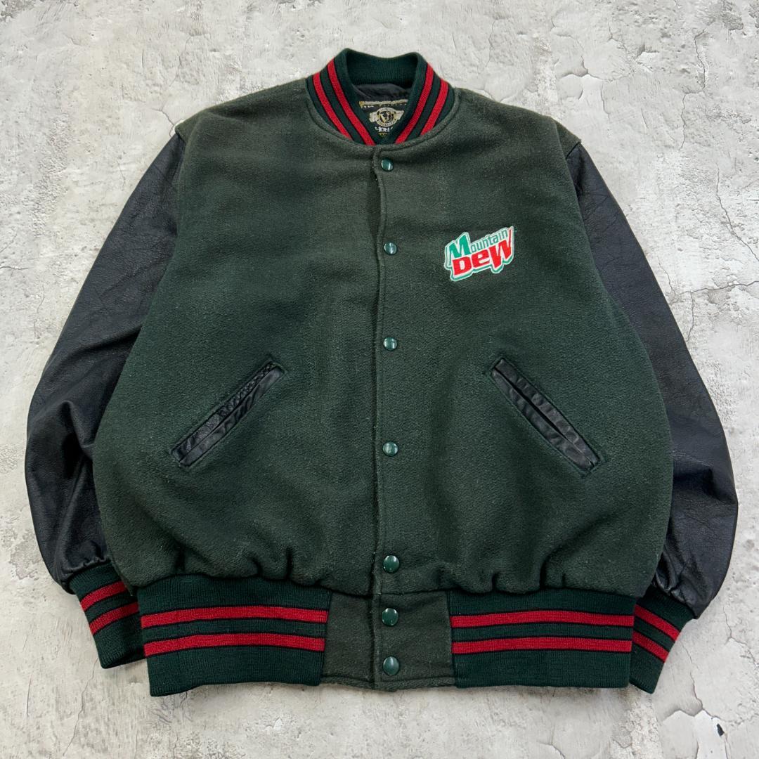 ぽ*ん様 USA製　HOLLOWAY　マウンテンデュー　企業　スタジャン　古着
