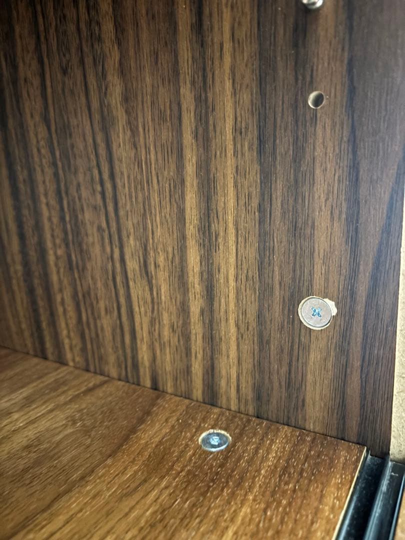 無印良品　スチールユニットシェルフ用・ボックス・ガラス引き戸・ウォールナット材