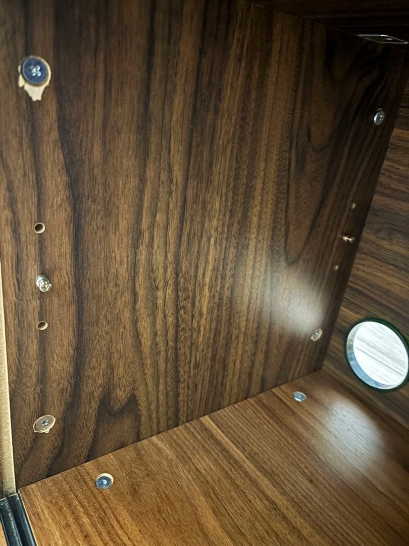 無印良品　スチールユニットシェルフ用・ボックス・ガラス引き戸・ウォールナット材