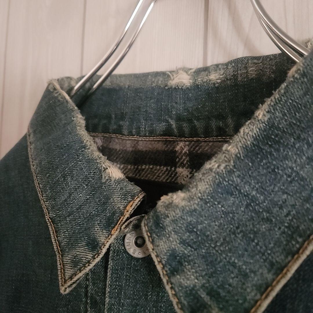 【人気トレンド】オールドステューシー 裏地チェック デニムジャケット