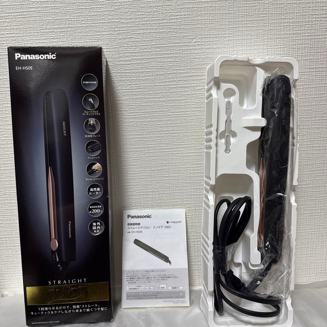 Panasonic EH-HS0E 黒 箱・説明書あり ストレートアイロン