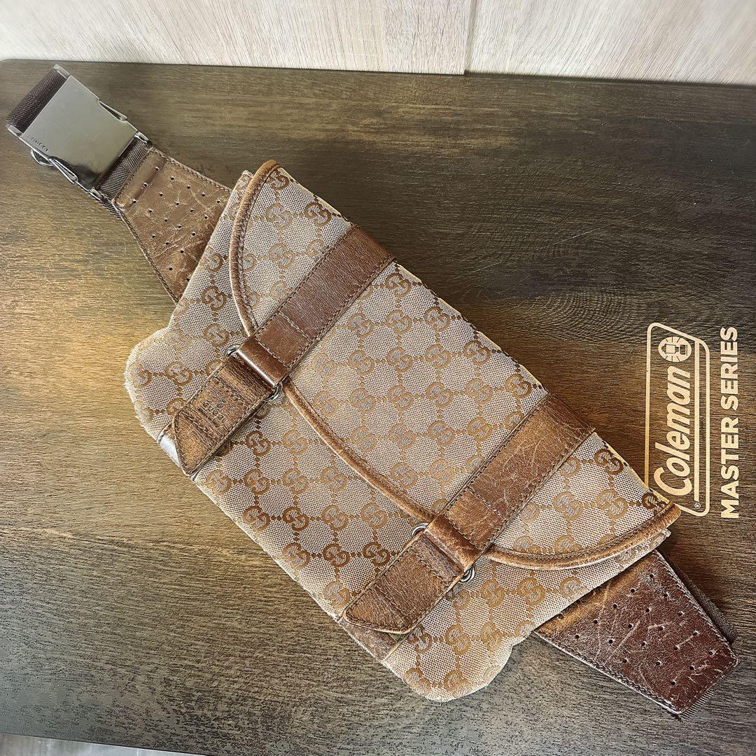 【本物】GUCCI グッチ GGキャンバス ウエストバッグ （ボディバッグ）