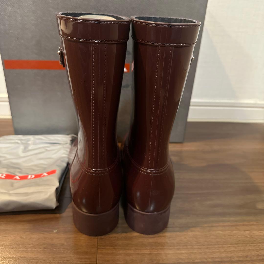 ⭐︎レアPRADA レインブーツ　長靴　サイズ38 ボルドー　本物⭐︎