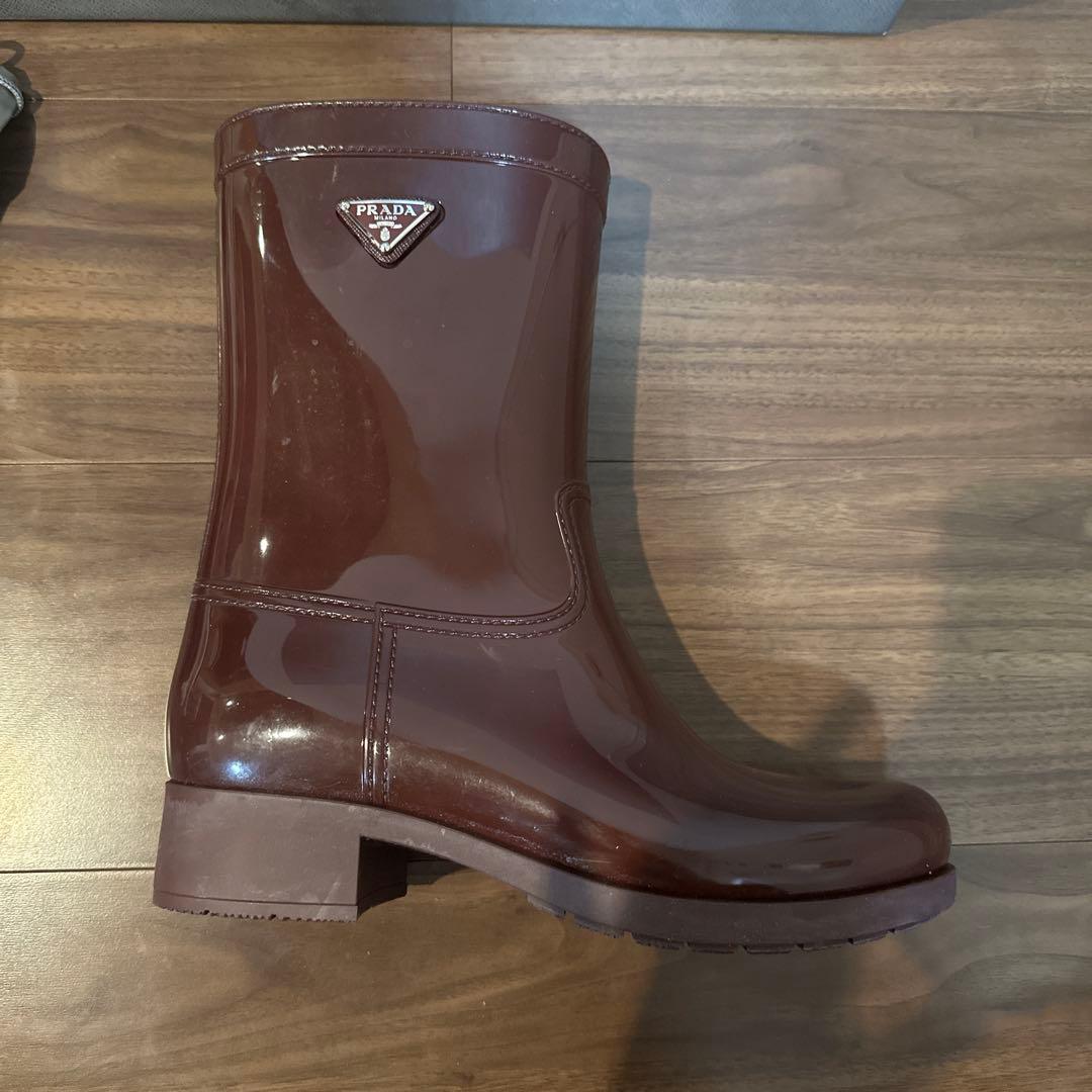 ⭐︎レアPRADA レインブーツ　長靴　サイズ38 ボルドー　本物⭐︎