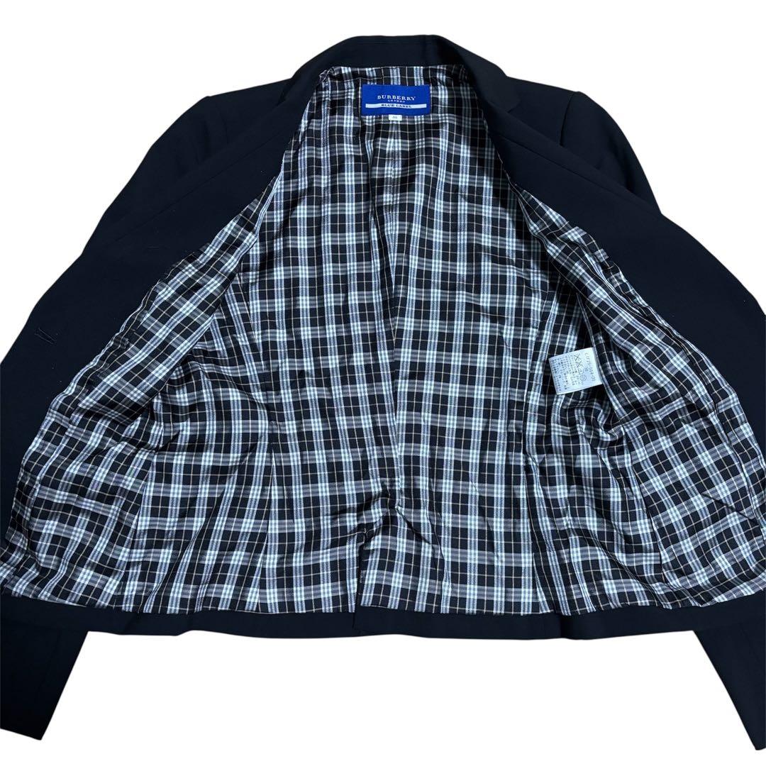 【美品】バーバリーブルーレーベル スカートスーツセットアップ チェック 黒　38