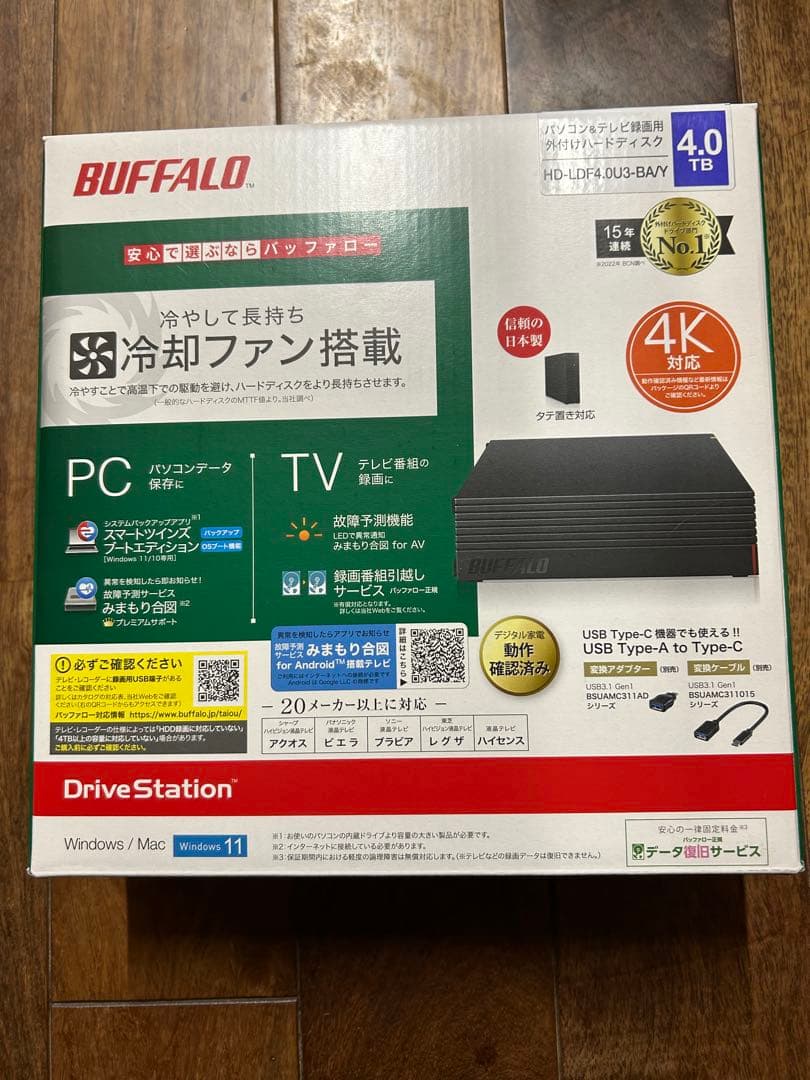 バッファロー 外付けハードディスク 4TB