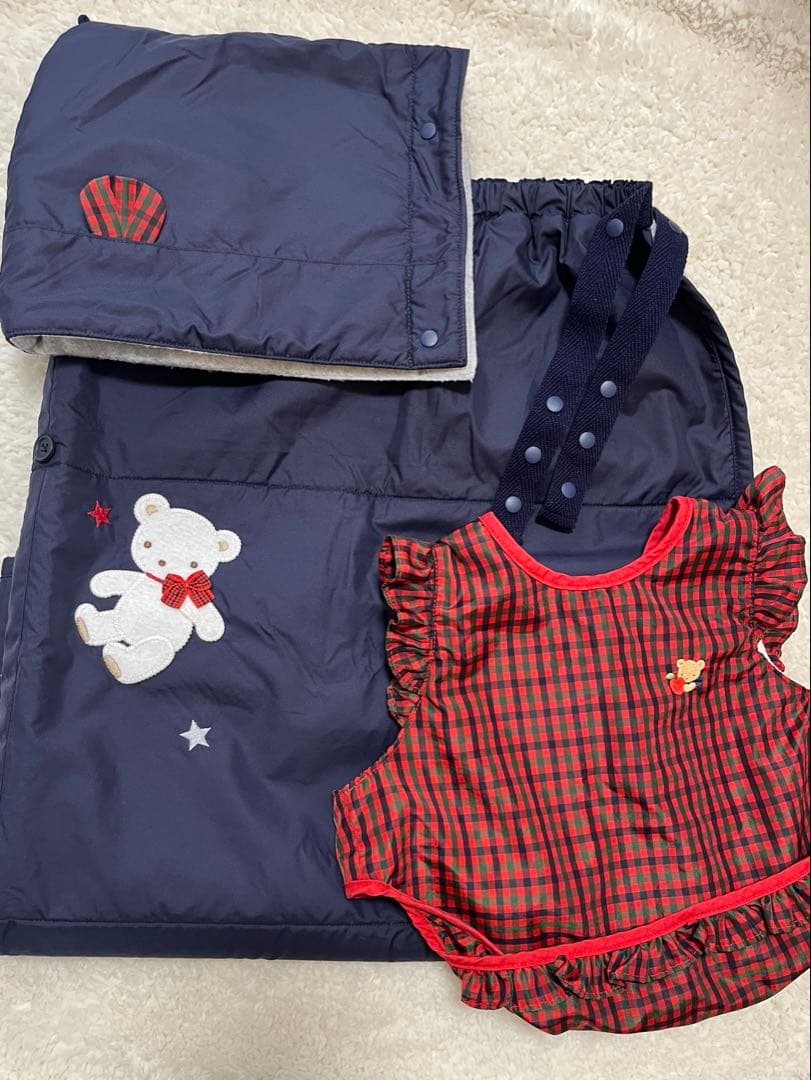 ファミリア クマ刺繍付きブランケットセット