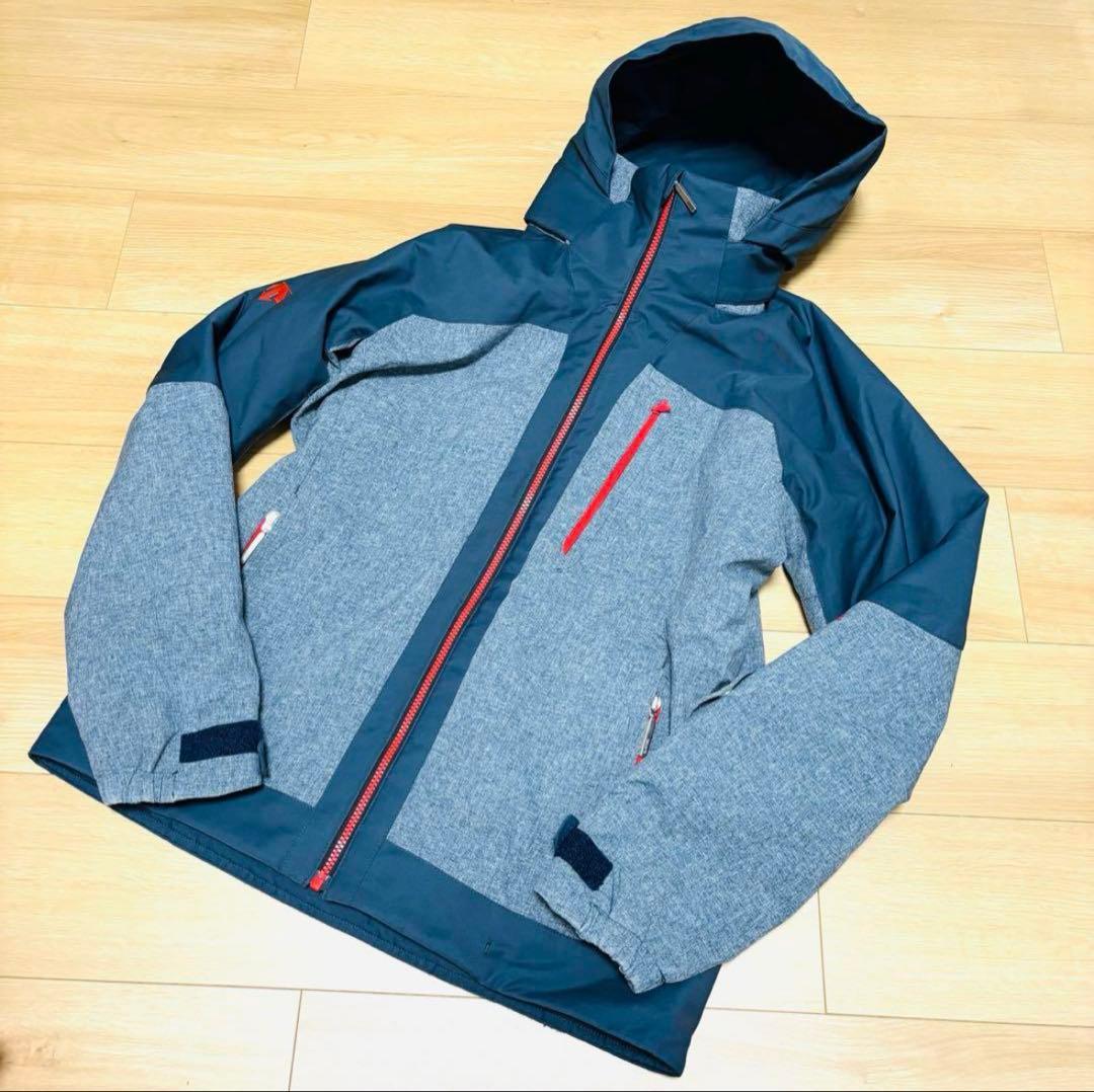 デサント　メンズ　スキーウェア　上下セット　HEAT NAVI グレー　赤　L