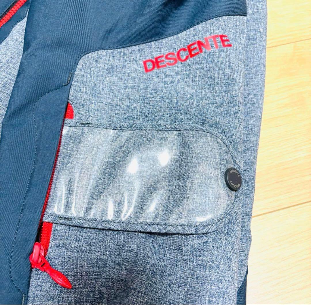 デサント　メンズ　スキーウェア　上下セット　HEAT NAVI グレー　赤　L