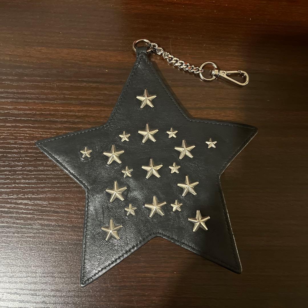 ジミーチュウ　星型　スタッズ　本革 レザー　ケース　小銭入れ　ブラック