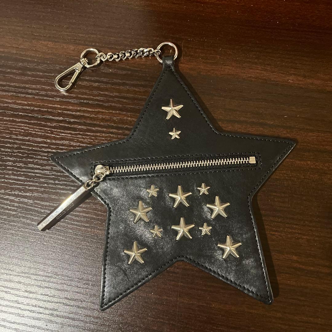 ジミーチュウ　星型　スタッズ　本革 レザー　ケース　小銭入れ　ブラック
