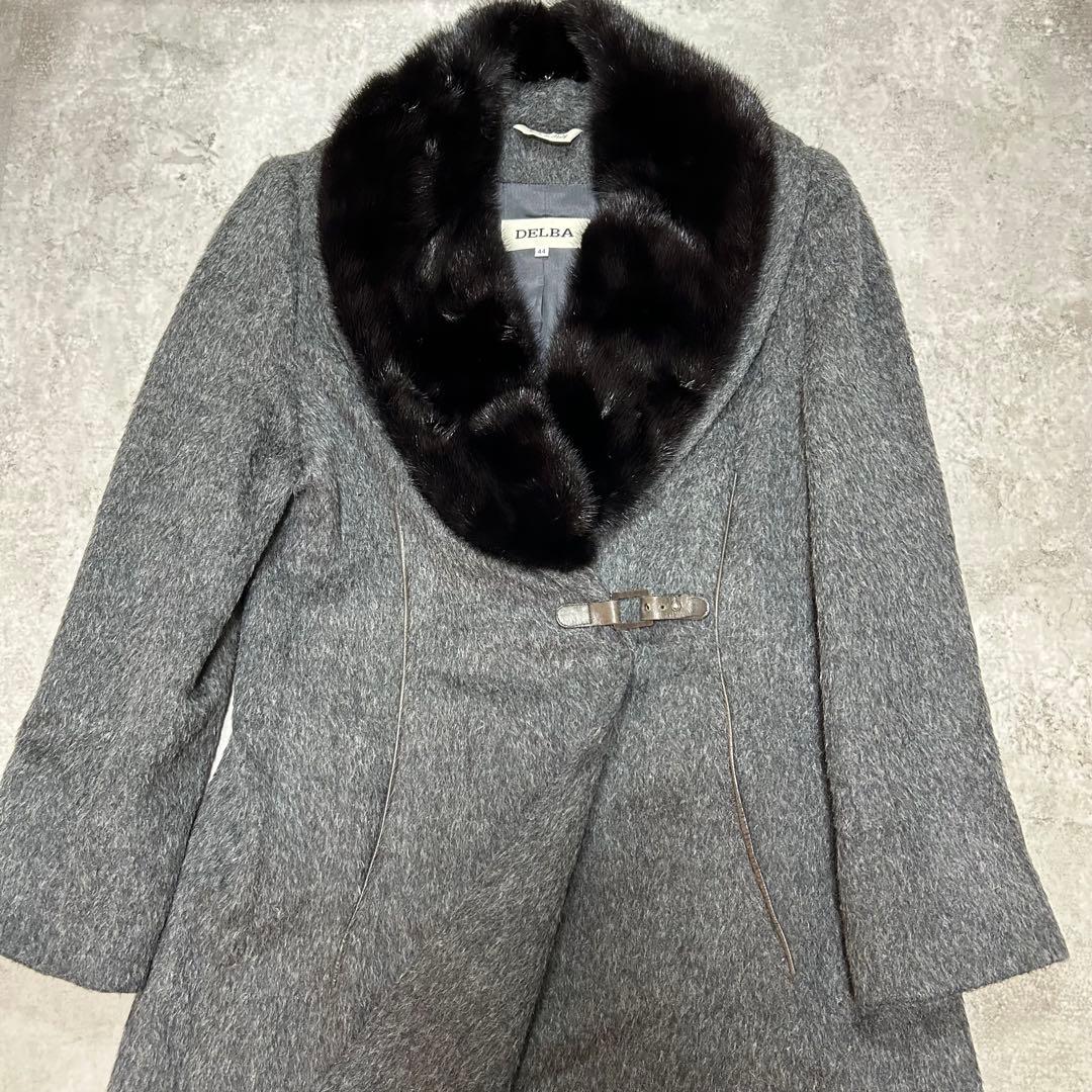 DELBA アニオナ　アルパカ　ミンクファー　ロングコート　44サイズ