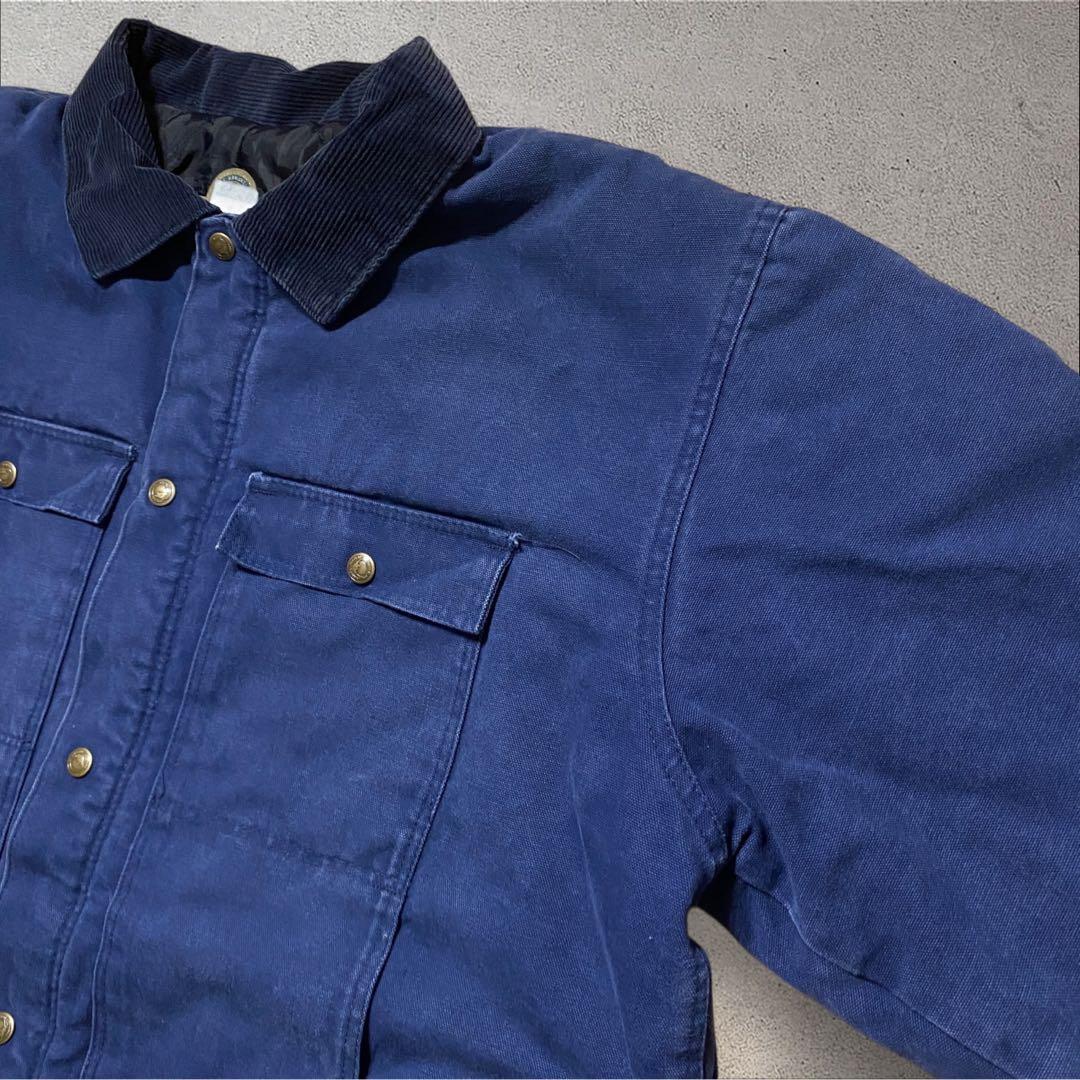 【着画あり】90s襟コーデュロイダックジャケットUSAネイビートラディショナル