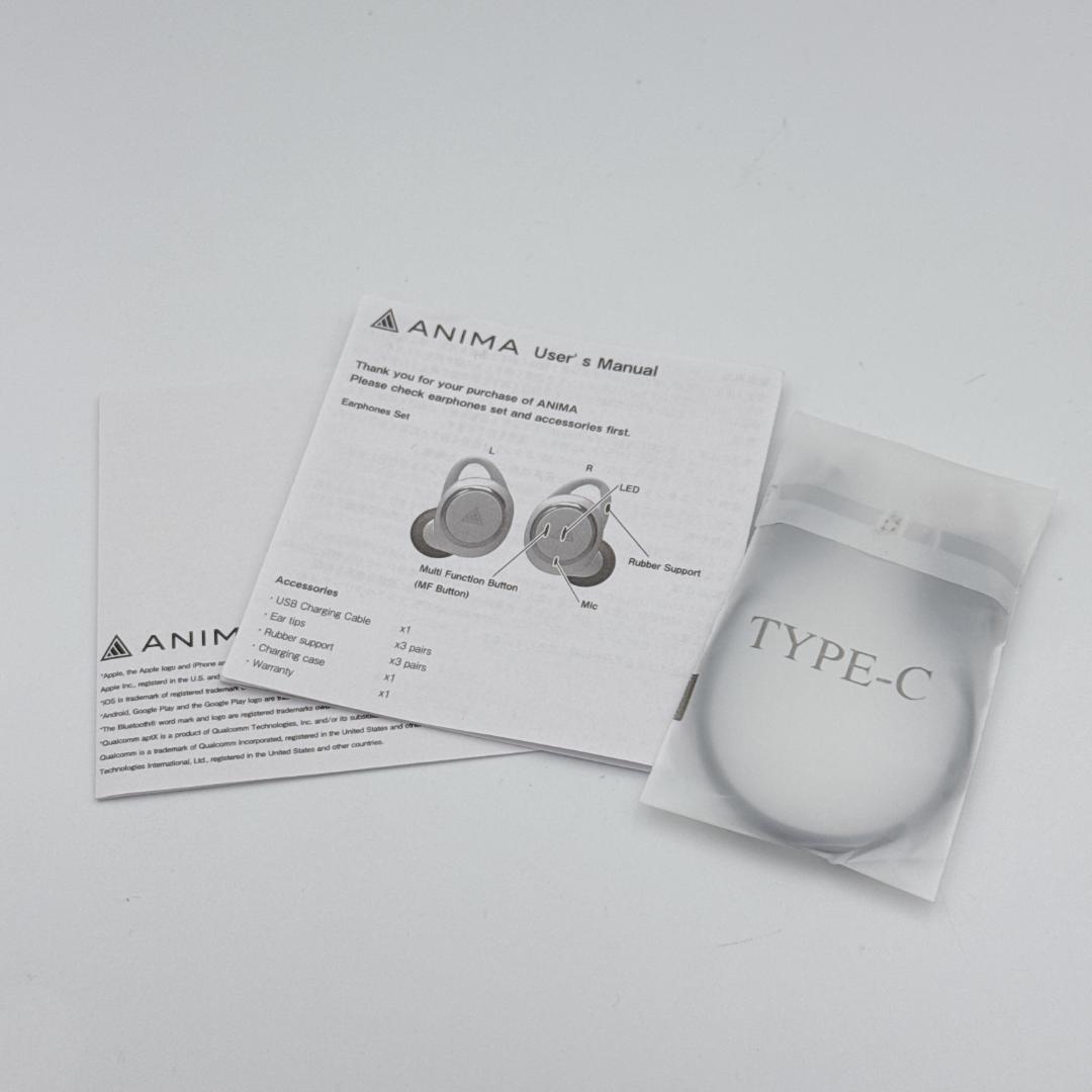【美品】ANIMA True Wireless Earphone ANW01