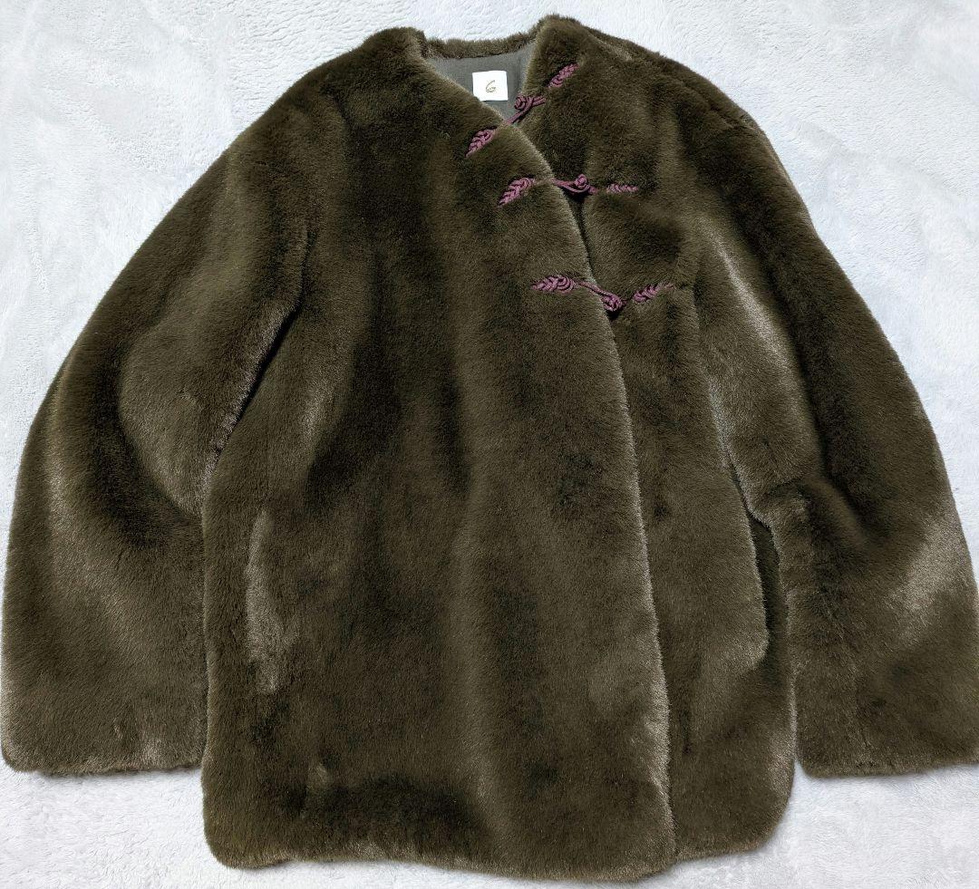 roku ロク　フェイクファー　ショートコート　チャイナ