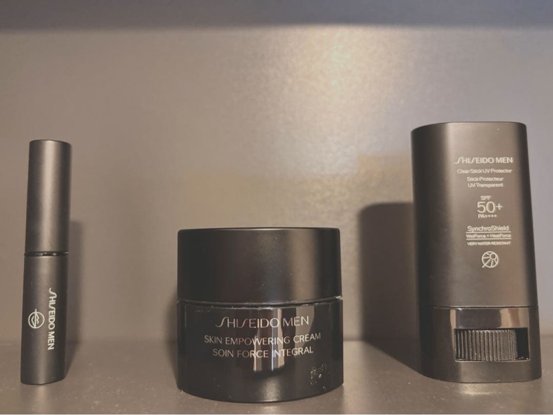 【美品】資生堂　MEN 美容　3点セット　クリーム　日焼け止め　リップ　黒