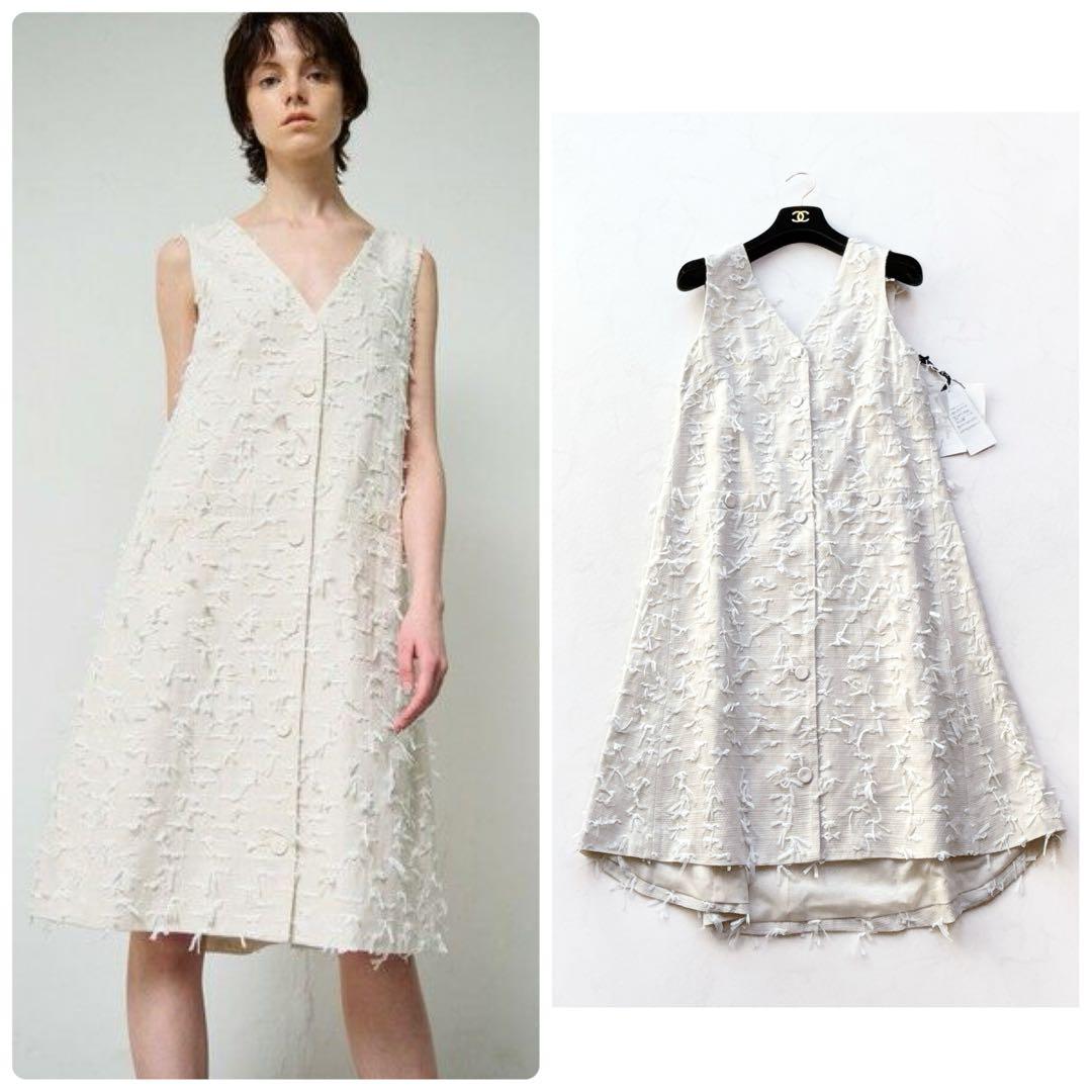 【GRACE CLASS】新品未使用　リボンヤーンジレドレス　ワンピース　36