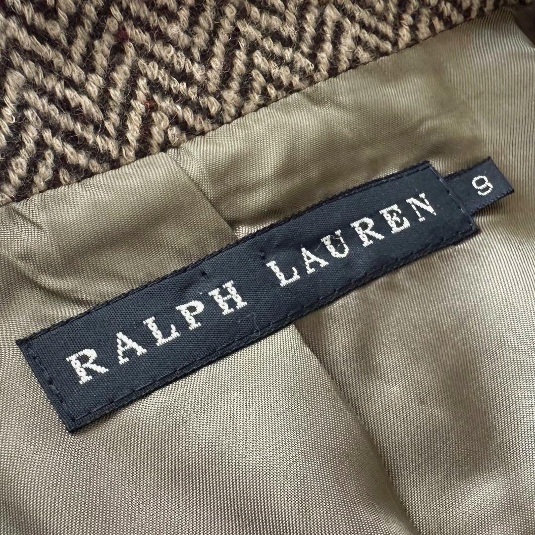 ラルフローレン【カシミヤ混ツイード／ヘリンボーン＆ネップ】テーラードジャケット