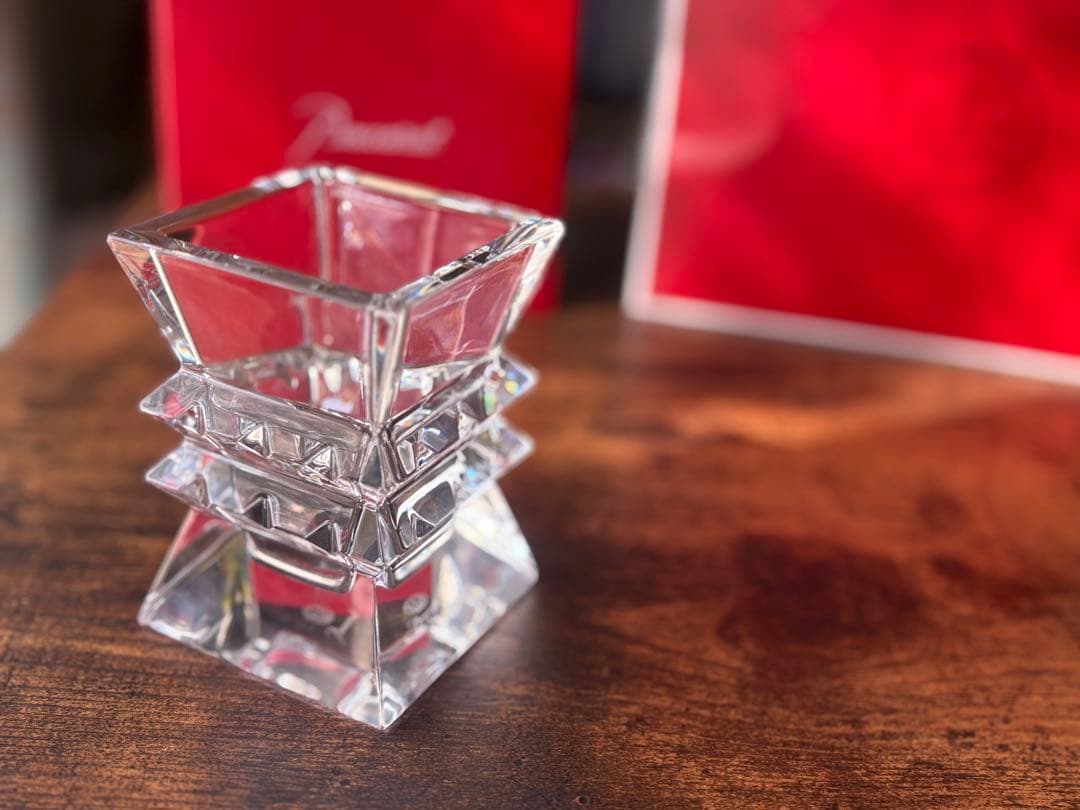 クリスマスに最適！Baccarat クリスタルスタッキング花瓶　元箱付き