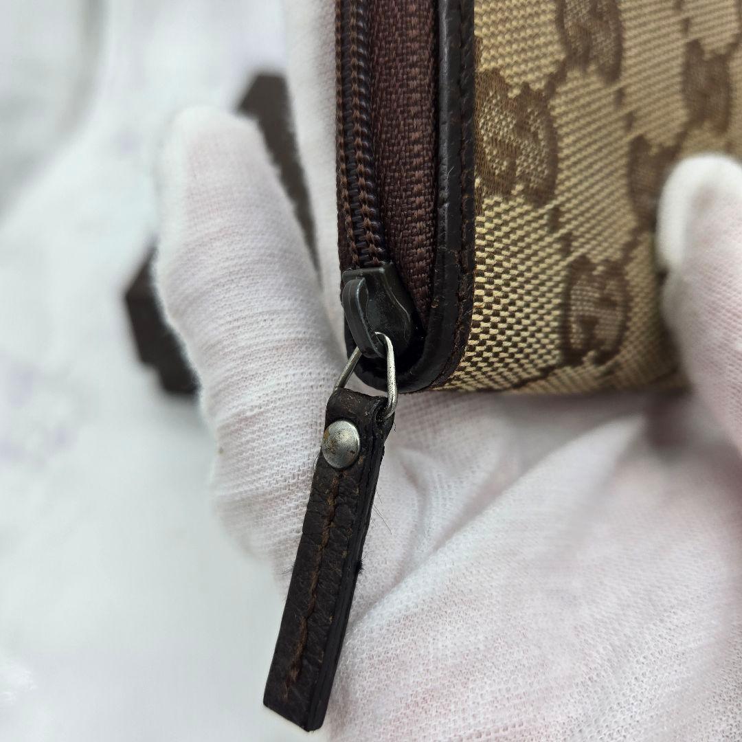 【美品】 GUCCI グッチ ケース 小銭入れ 財布 GG キャンバス 茶