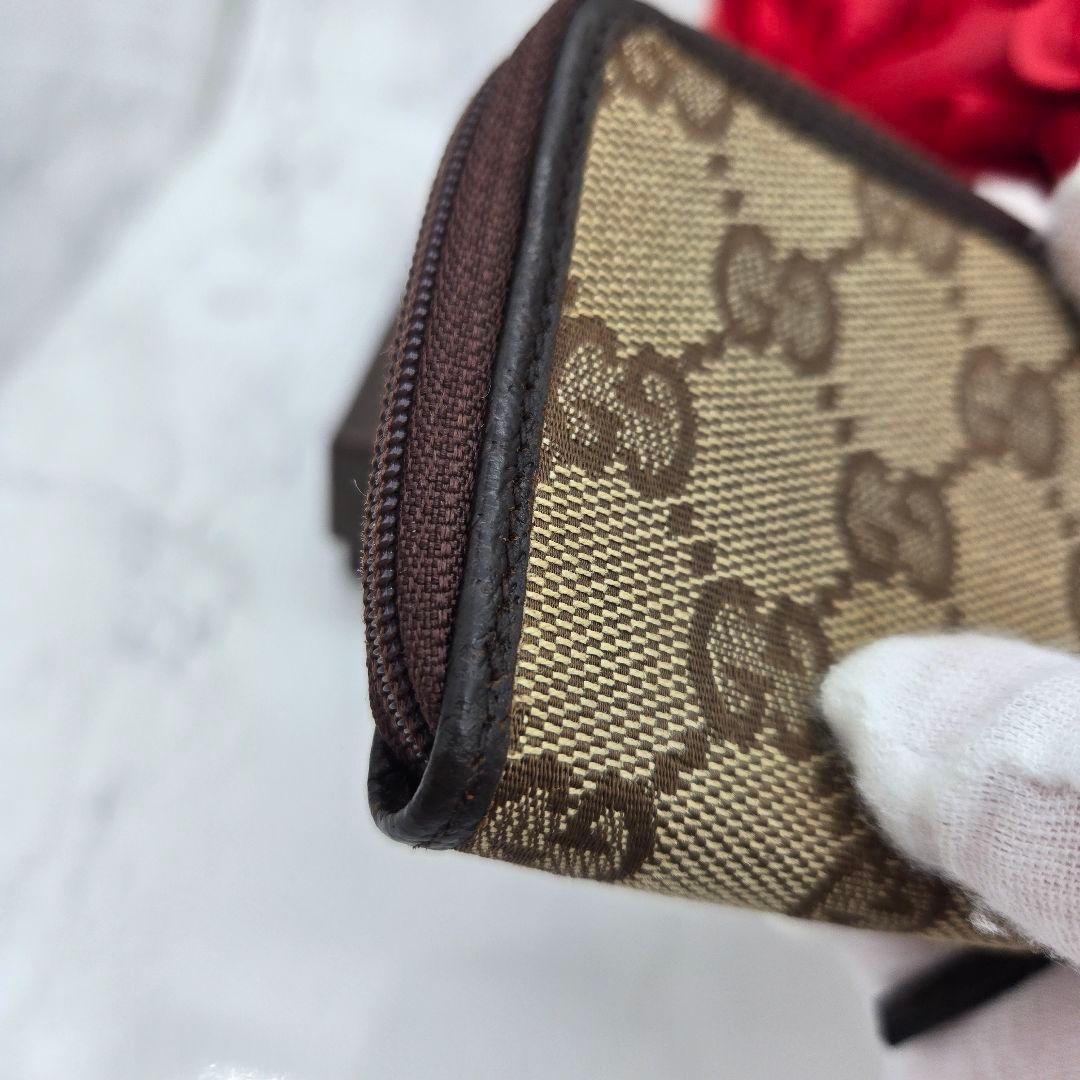 【美品】 GUCCI グッチ ケース 小銭入れ 財布 GG キャンバス 茶