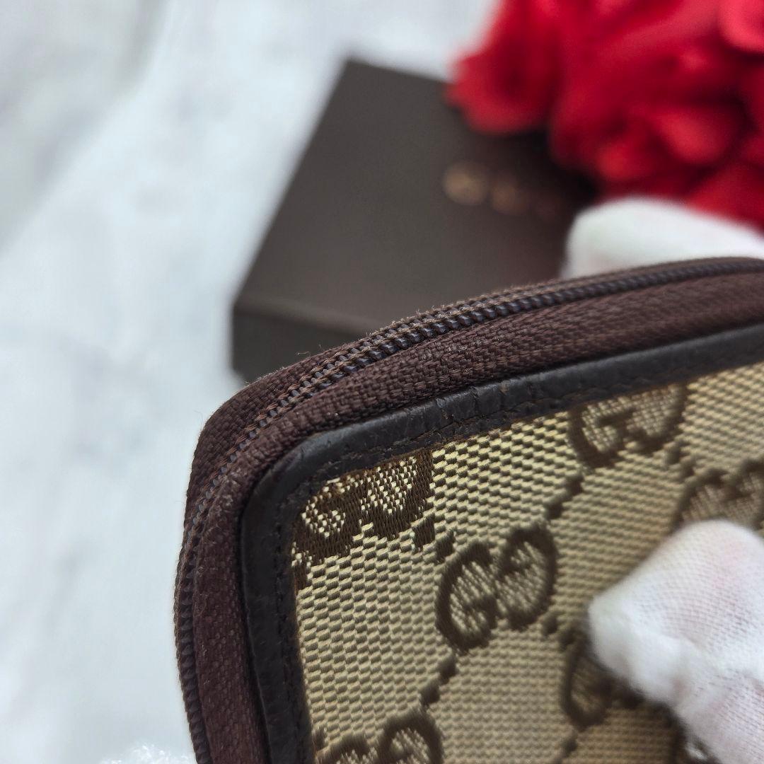 【美品】 GUCCI グッチ ケース 小銭入れ 財布 GG キャンバス 茶