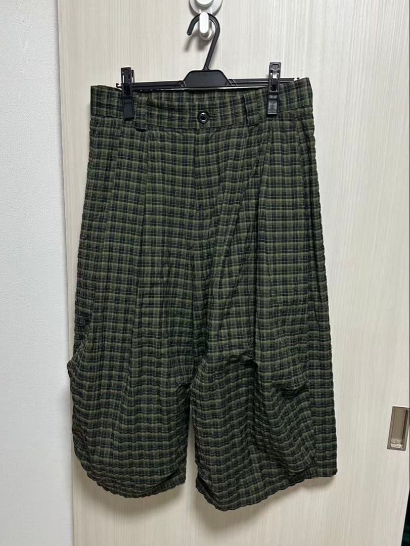 COMMON DIVISOR“BLAST”テクスチャーチェック クロップドパンツ