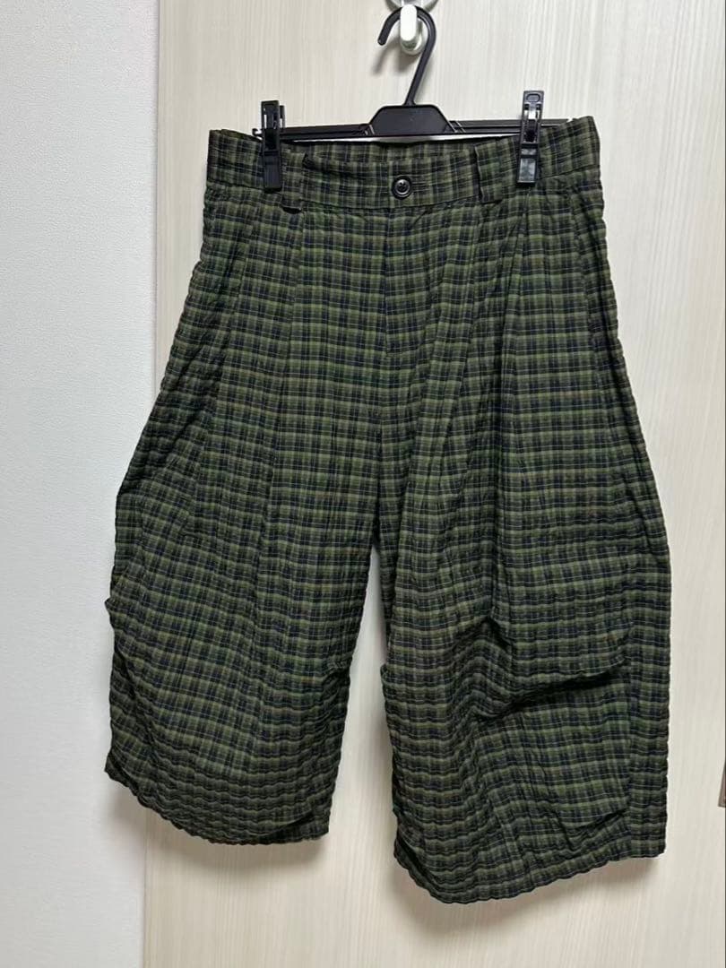 COMMON DIVISOR“BLAST”テクスチャーチェック クロップドパンツ