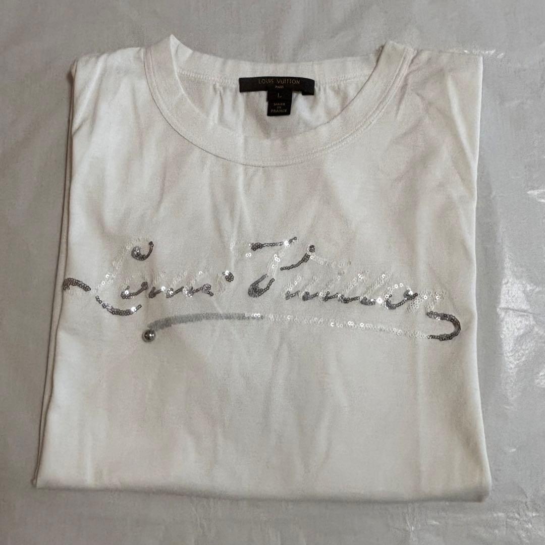 ルイヴィトン　カットソー Tシャツ　スパンコールLOUIS VUITTONロゴ